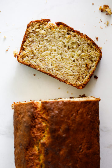 Classic banana bread made with pantry staples.
