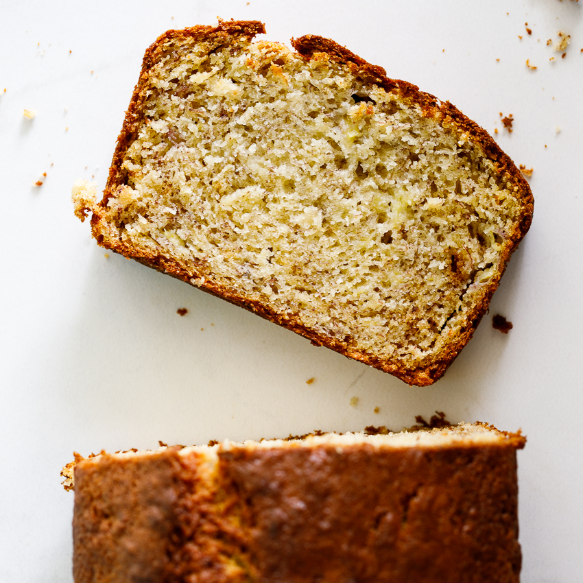 Healthy Banana Bread Pound Cake | sugar free, high protein, low fat