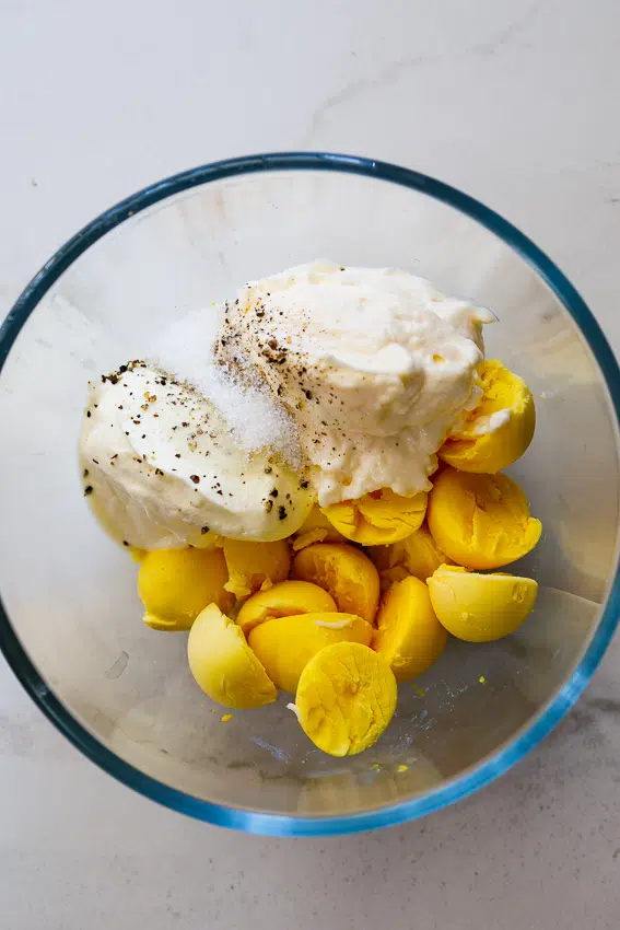 Deviled egg filling ingredients.