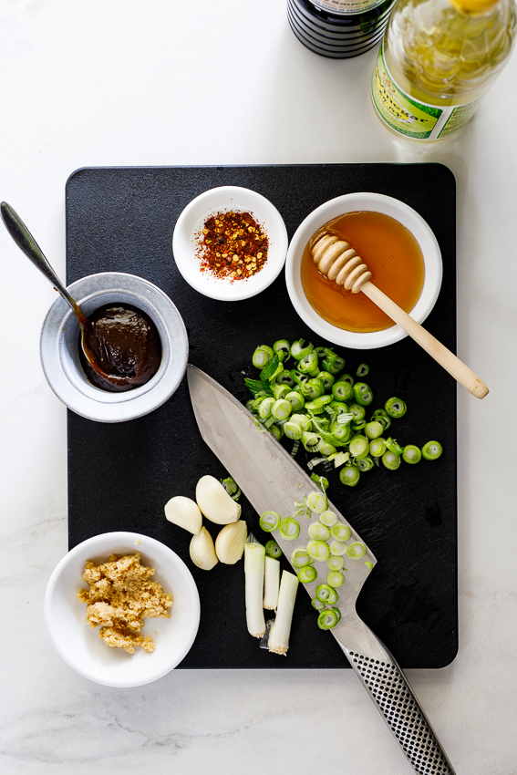 Ingredients for stir fry sauce. 