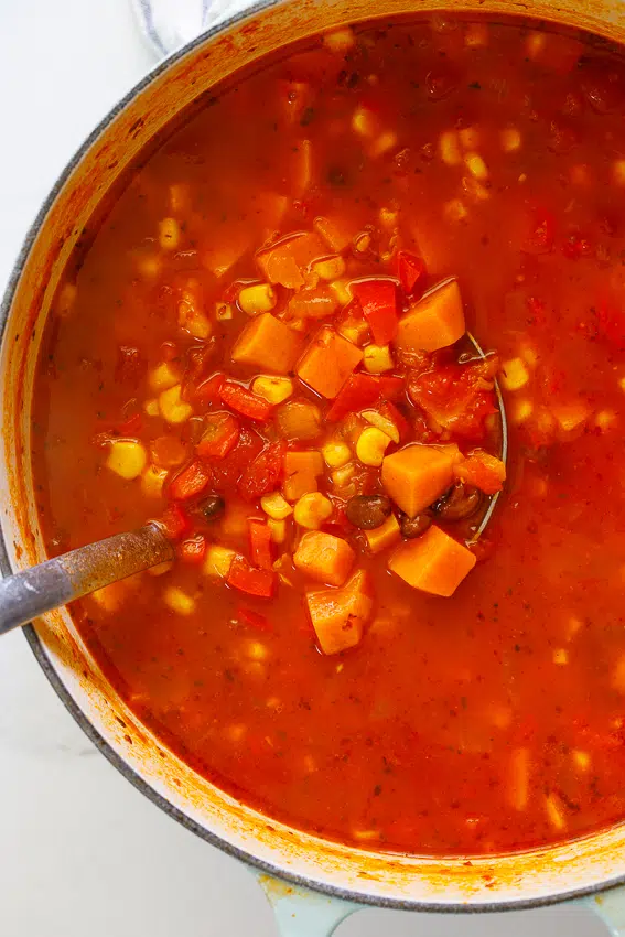Easy vegetable taco soup.