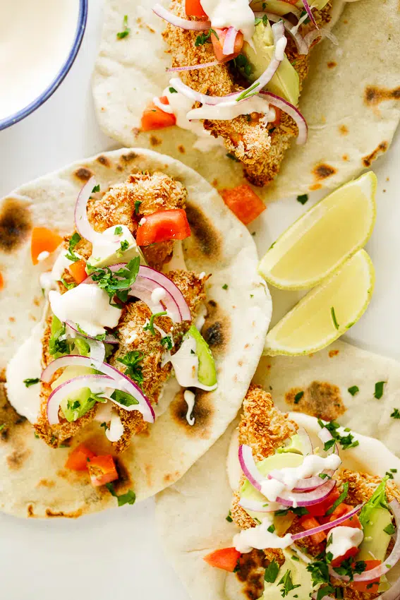 Crispy chicken tacos