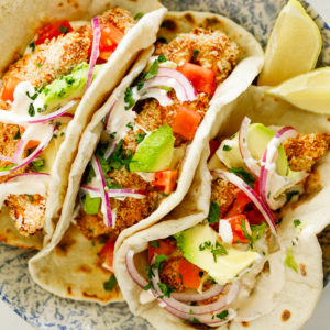 Crispy chicken tacos