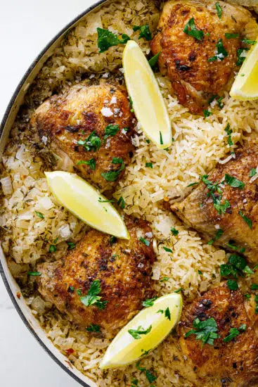 Easy baked lemon chicken and rice