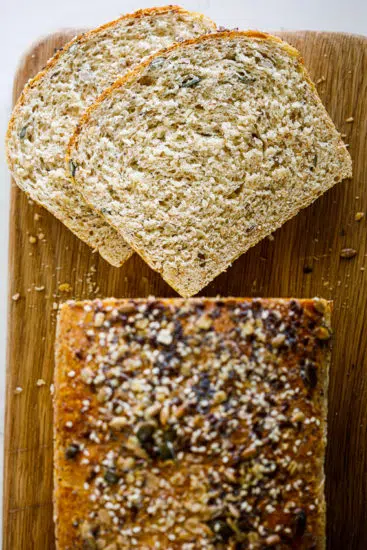 Soft and fluffy healthy sandwich bread.