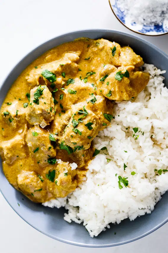 Lamb Korma curry with rice