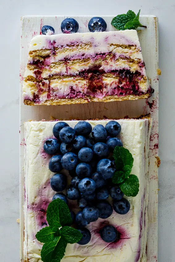 Easy blueberry lemon icebox cake