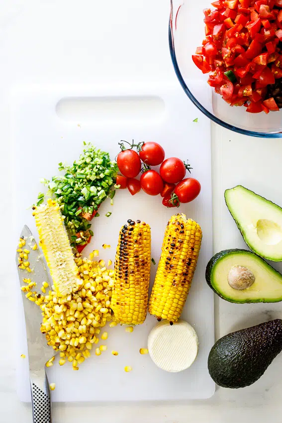 Ingredients for black bean salad
