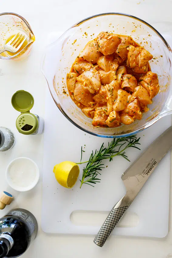 Chicken marinated in easy Greek marinade.