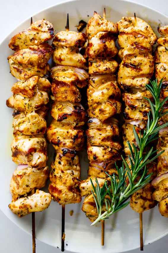 Greek grilled chicken skewers