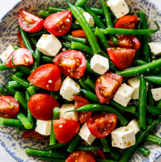 Easy tomato feta green bean salad