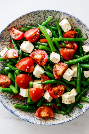 Easy tomato feta green bean salad - Simply Delicious