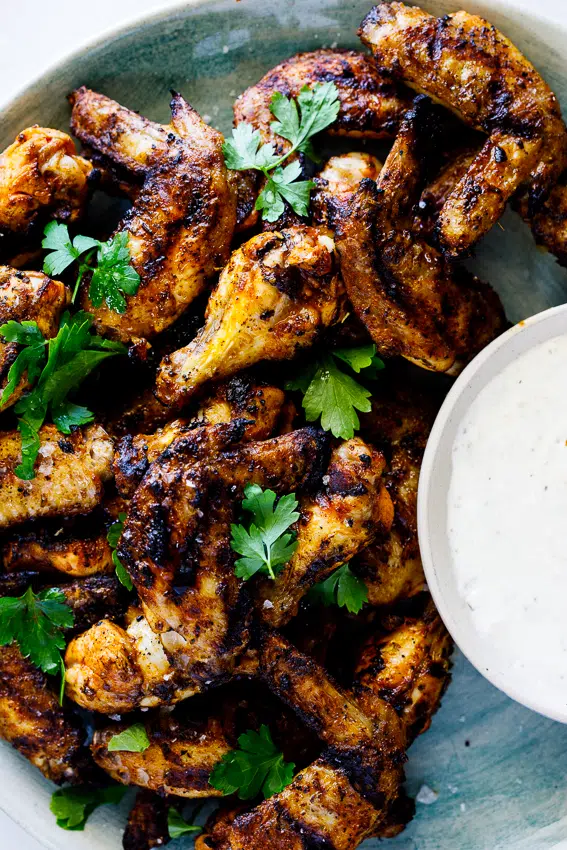 Grilled lemon herb chicken wings