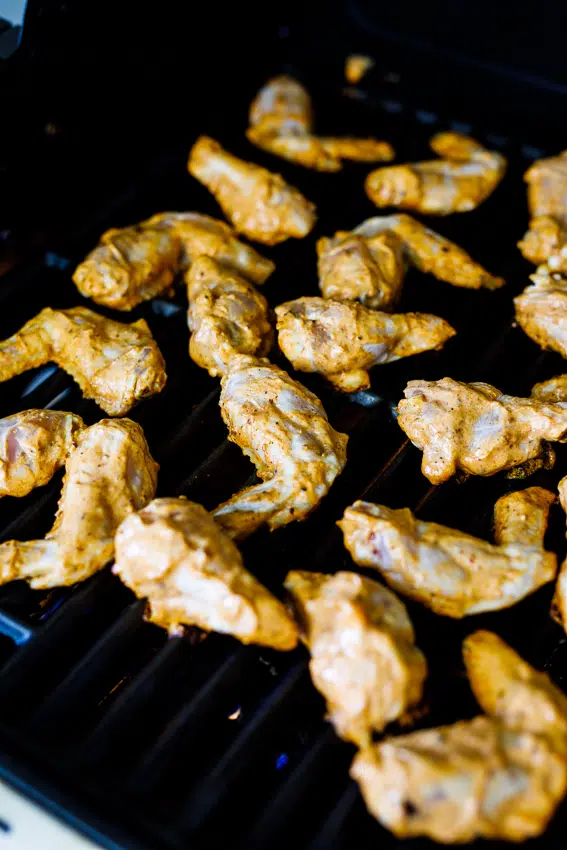 Tandoori wings on the grill.