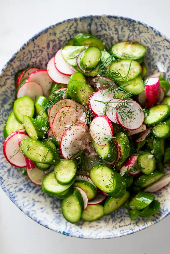 Easy cucumber radish salad