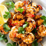 Spicy garlic shrimp skewers