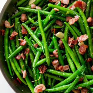 Bacon garlic sauteed green beans