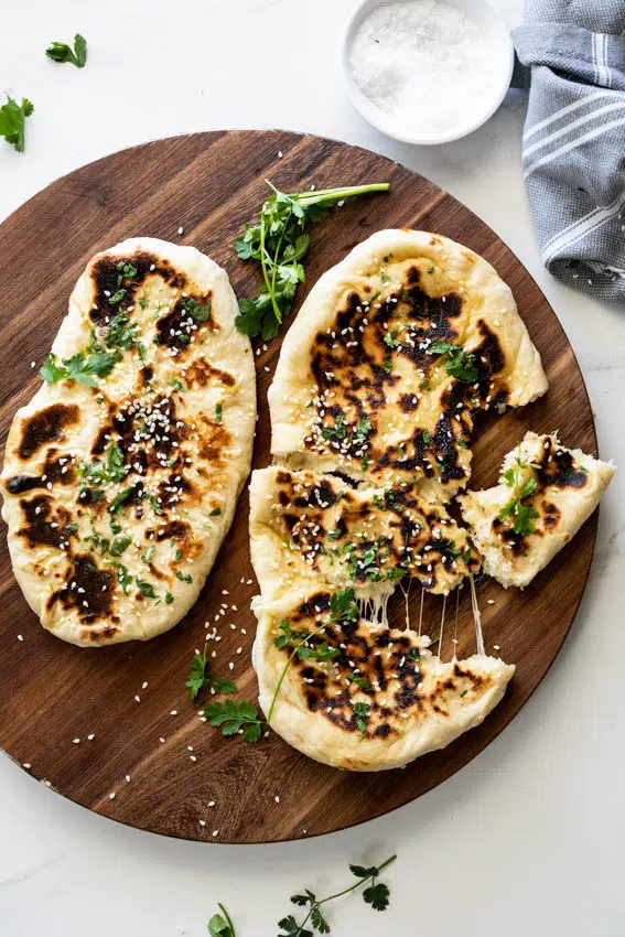 Cheese-stuffed Naan bread