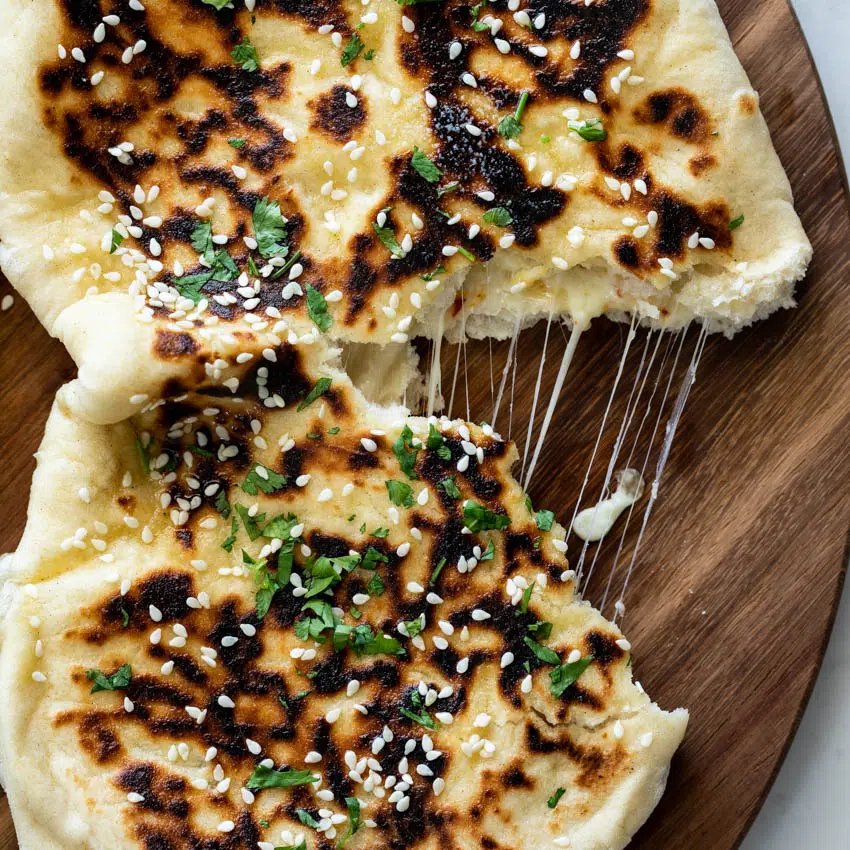 Cheese-stuffed Naan bread