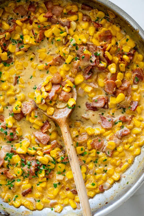 Creamy bacon corn pasta