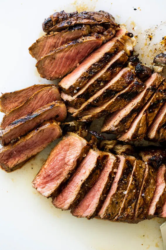 Juicy steak marinated in salt and pepper Balsamic vinegar marinade.
