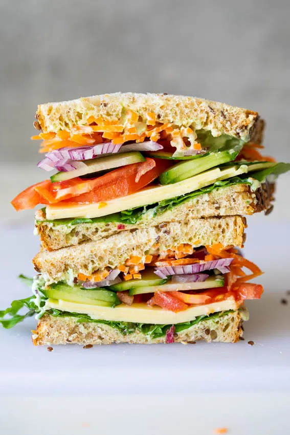 Salad sandwich with herb mayo.