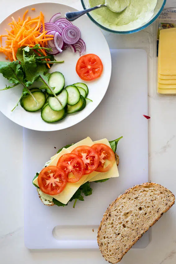 Easy healthy salad sandwich