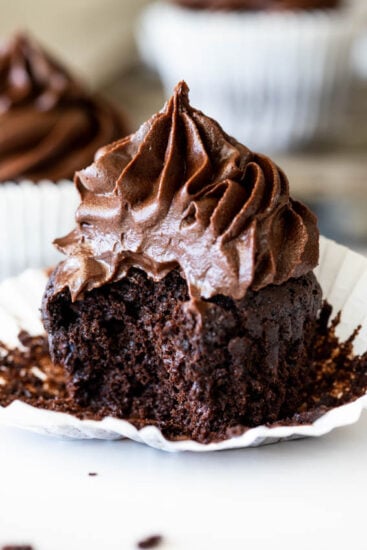Super moist chocolate cupcakes.