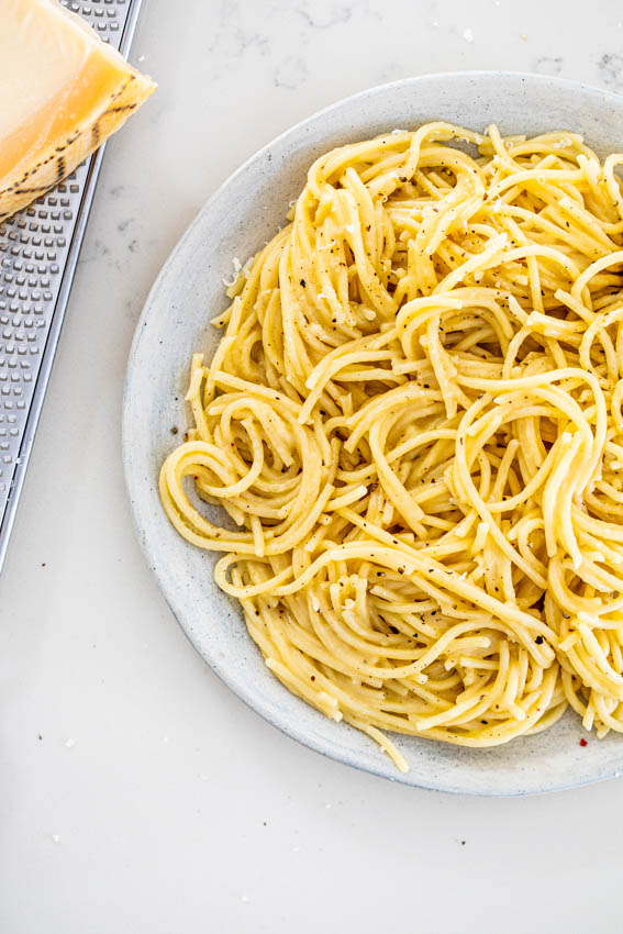 Cacio e pepe is the easiest pasta dish using only a handful of ingredients.