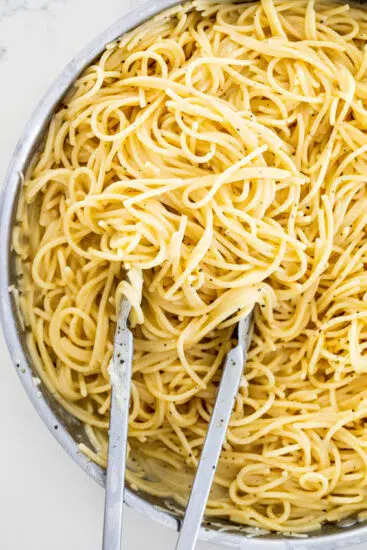 Simple pasta with cheese and pepper.