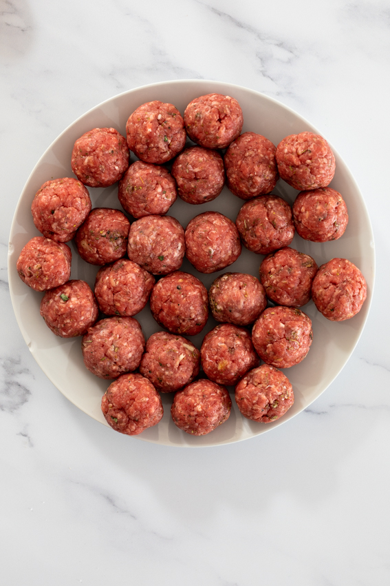 Meatballs flavored with Parmesan.