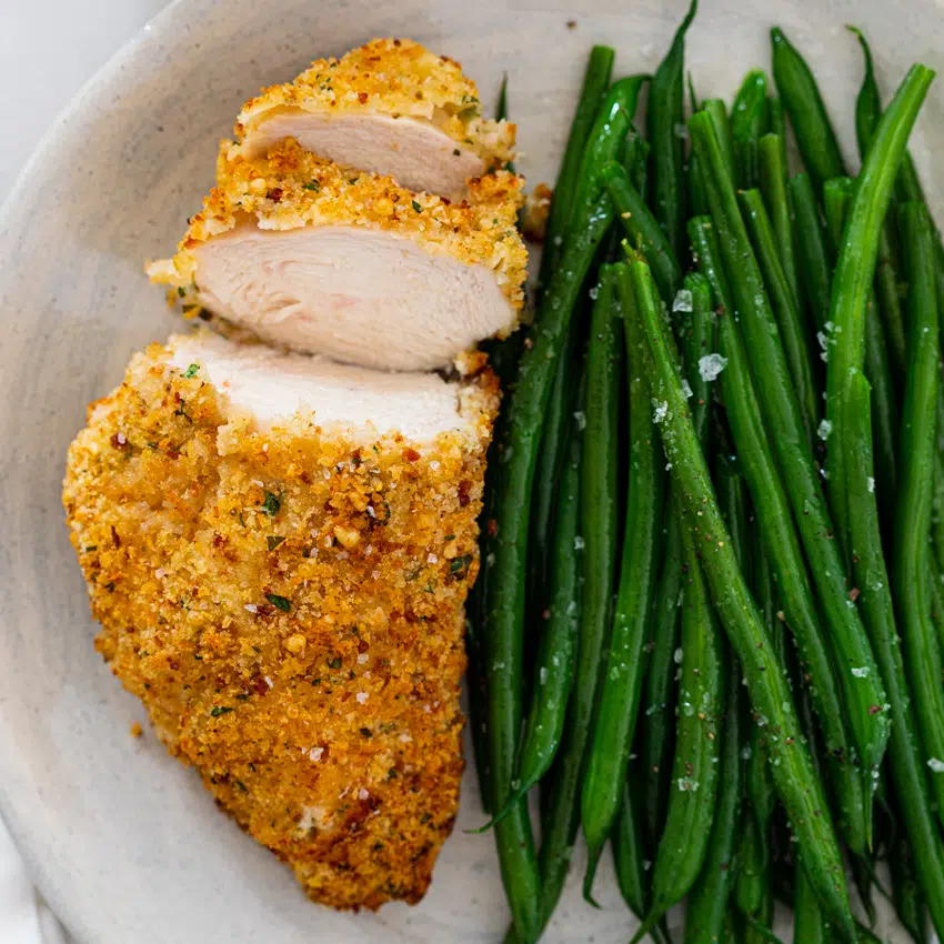 Bacon-crusted chicken breasts