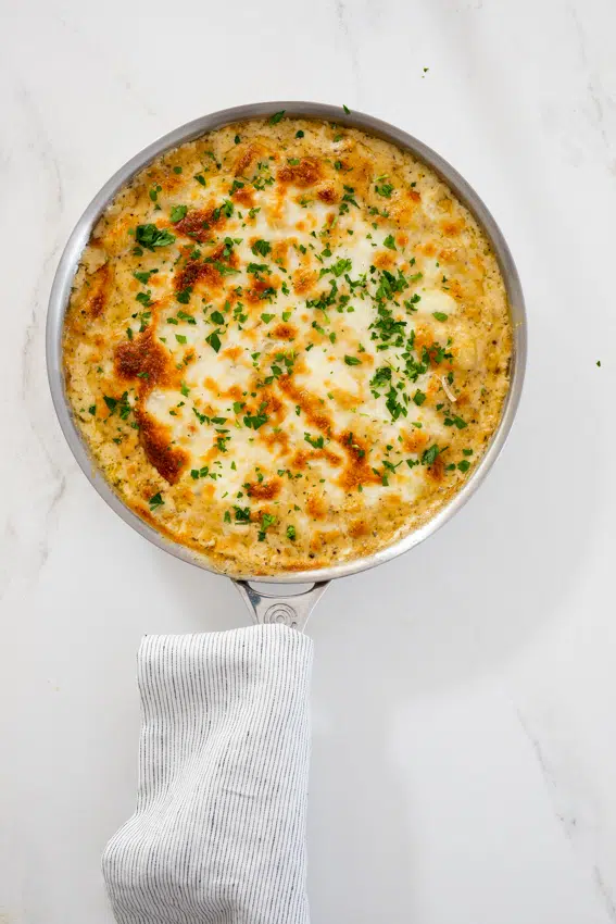 Cacio e pepe baked gnocchi