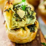 Cheesy spinach artichoke puffs