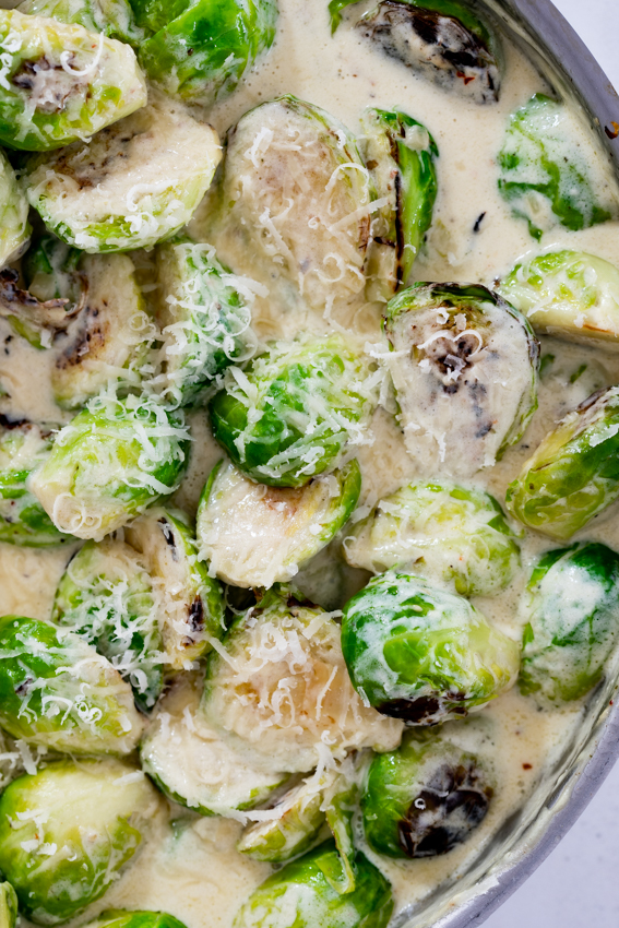 Creamy Parmesan Brussel Sprouts