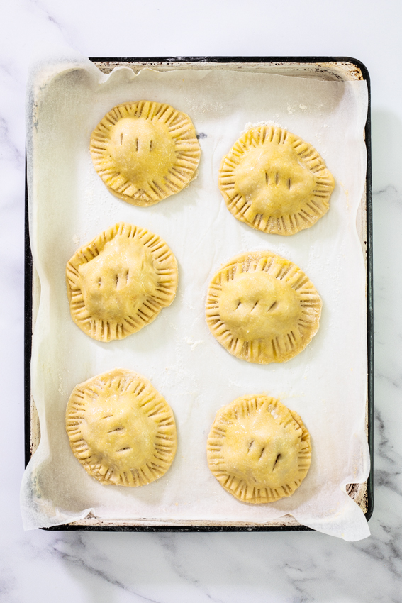 Hand pies with cinnamon apple filling.