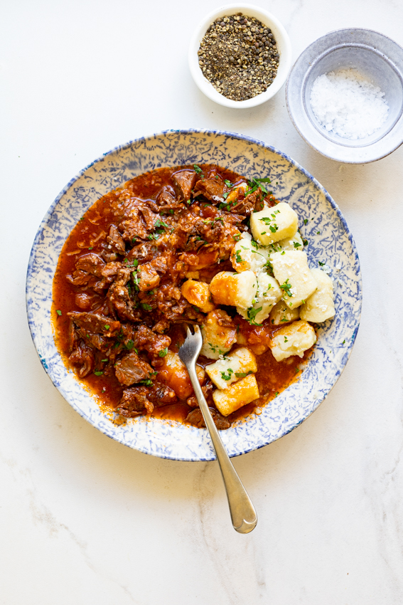 Slow cooked beef Ragu with fluffy Parmesan gnocchi.
