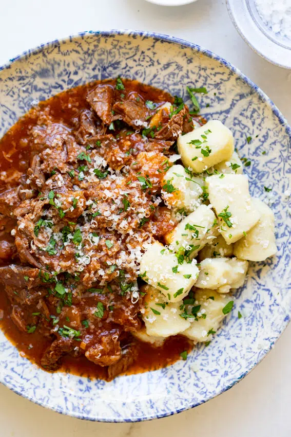 Slow cooked beef Ragu with fluffy Parmesan gnocchi.