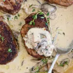 Beef tenderloin with truffled mushroom sauce