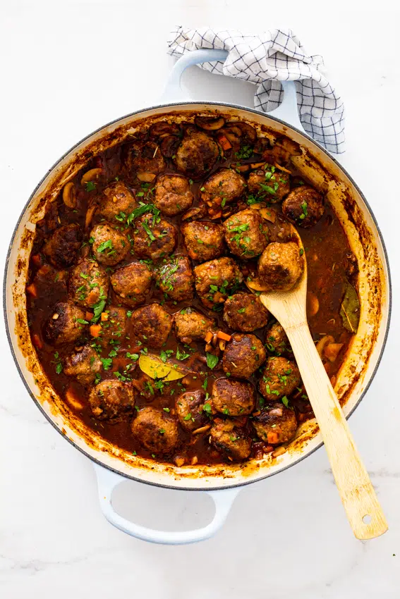 Boeuf Bourguignon meatballs