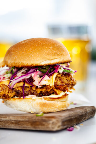 Crispy Chicken Sandwich with Spicy Slaw - Simply Delicious