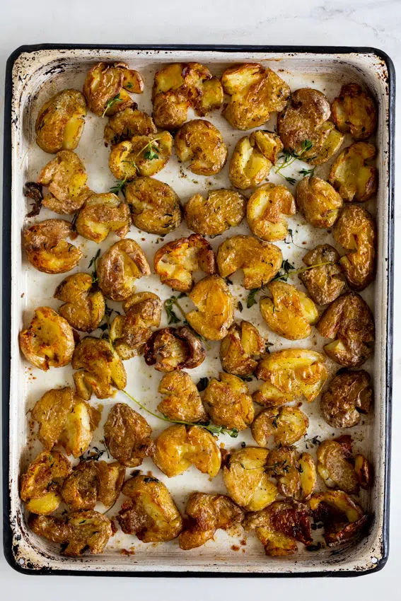 Bacon Fat Crispy Smashed Baby Potatoes