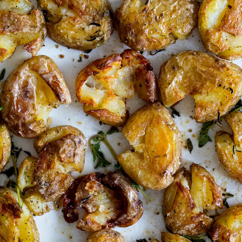 Smashed baby potatoes