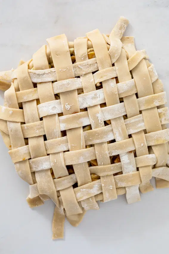 Lattice topped Salted caramel apple pie