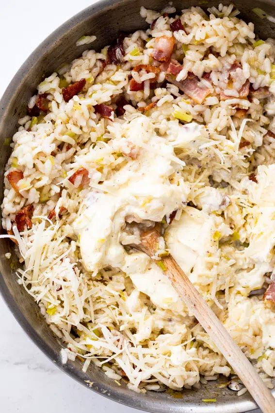 Bacon risotto with mascarpone