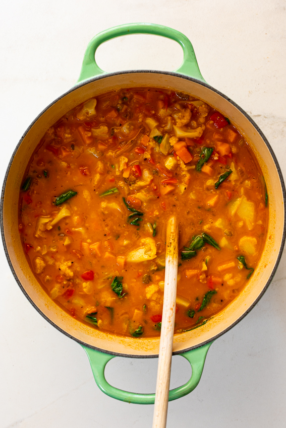 Coconut curry vegetable soup 