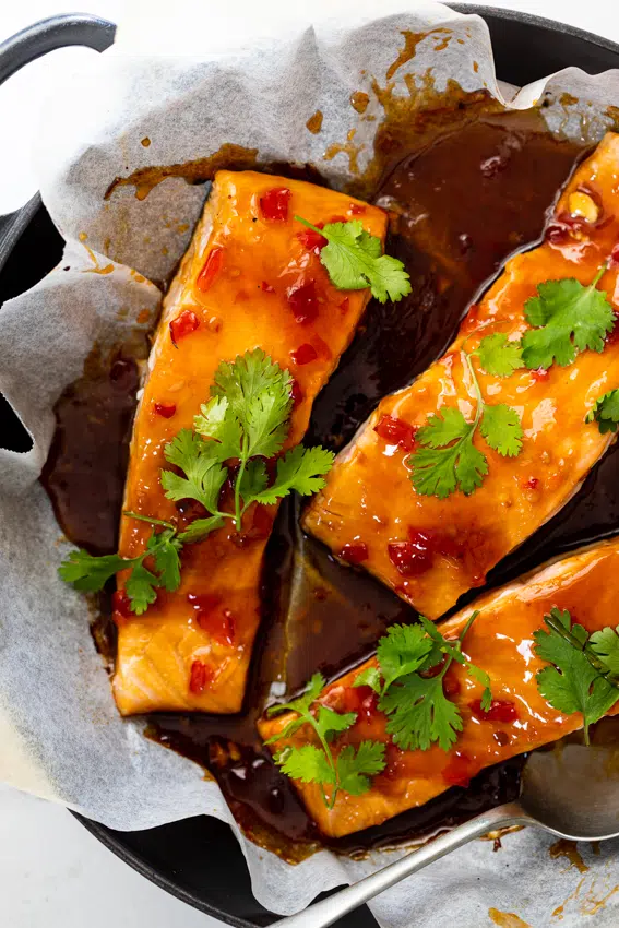 Easy sweet chilli salmon