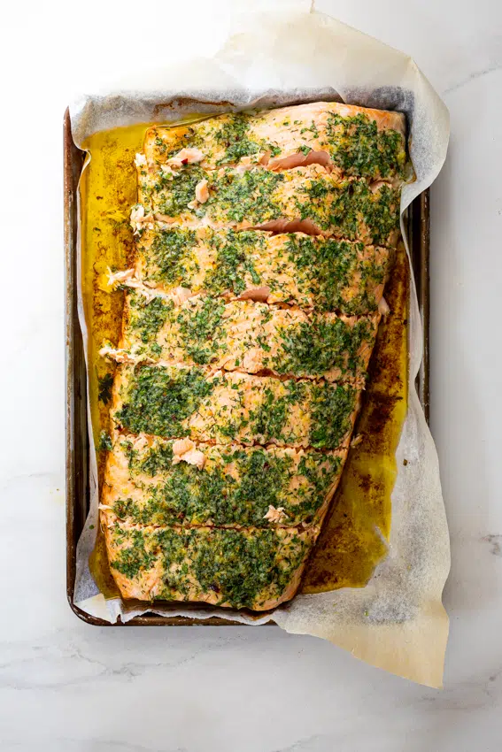 Easy Garlic Herb Butter Baked Salmon