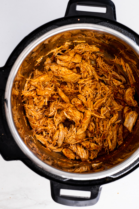 Juicy chicken cooked in an Instant Pot then shredded for tacos.