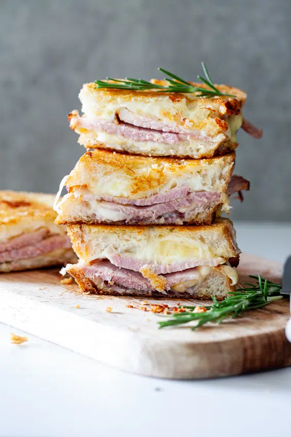 Leftover Christmas ham (gammon) with melty cheese and preserves is the perfect recipe to make with leftovers.